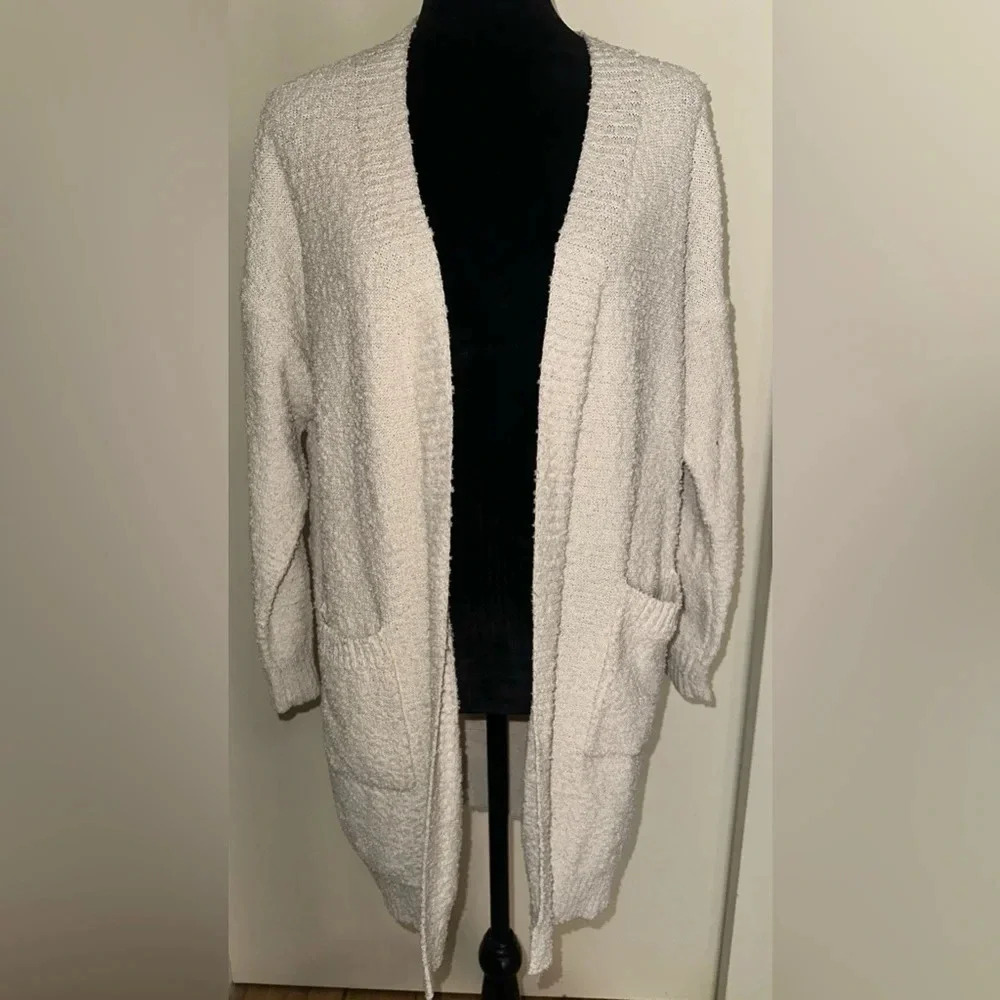 Luna Ivy Womens Cream Color Cardigan Sweater Size S/M